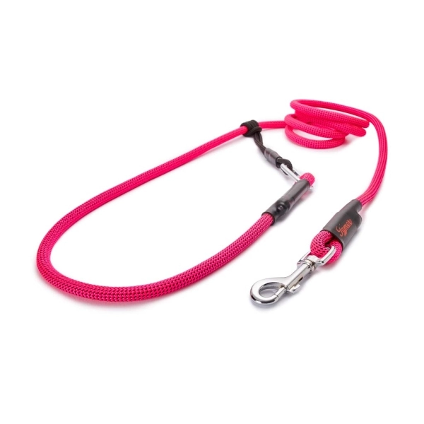 EASYLONG Hundeleine - M - 4m - pink mit schwarzen Punkten